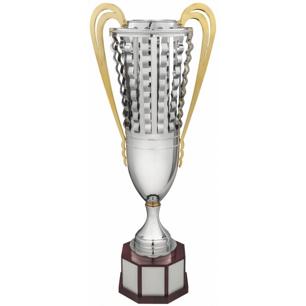 Kæmpe sølvpokal med guld øre # 1240 mm